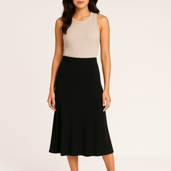 H&M Current pull on black midi skirt size Small - Picture 2 of 5